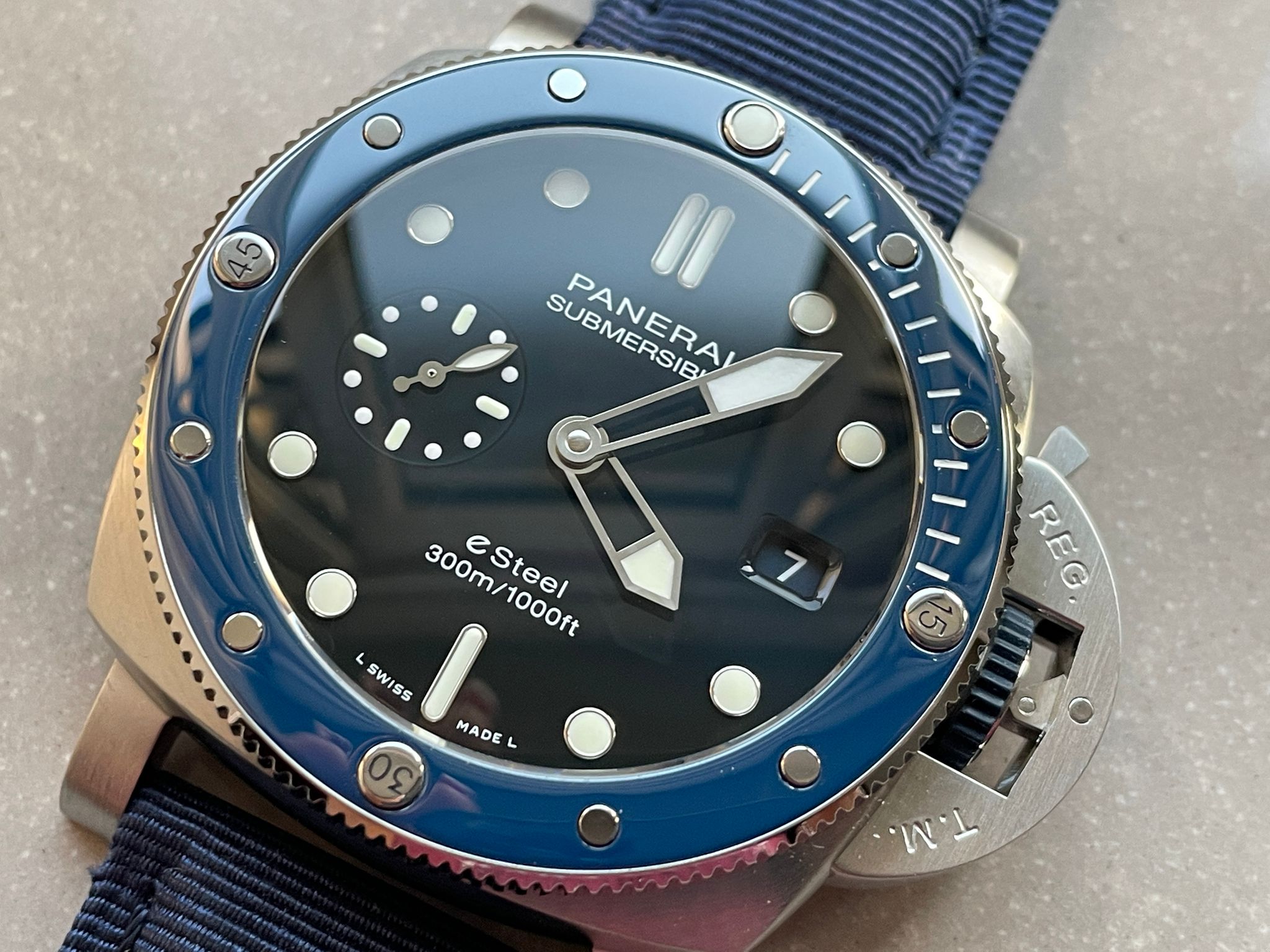 PAM1289 Y SBF 1:1 BEST EDITION BLUE DIAL ON BLUE NYLON STRAP P900 - Image 3