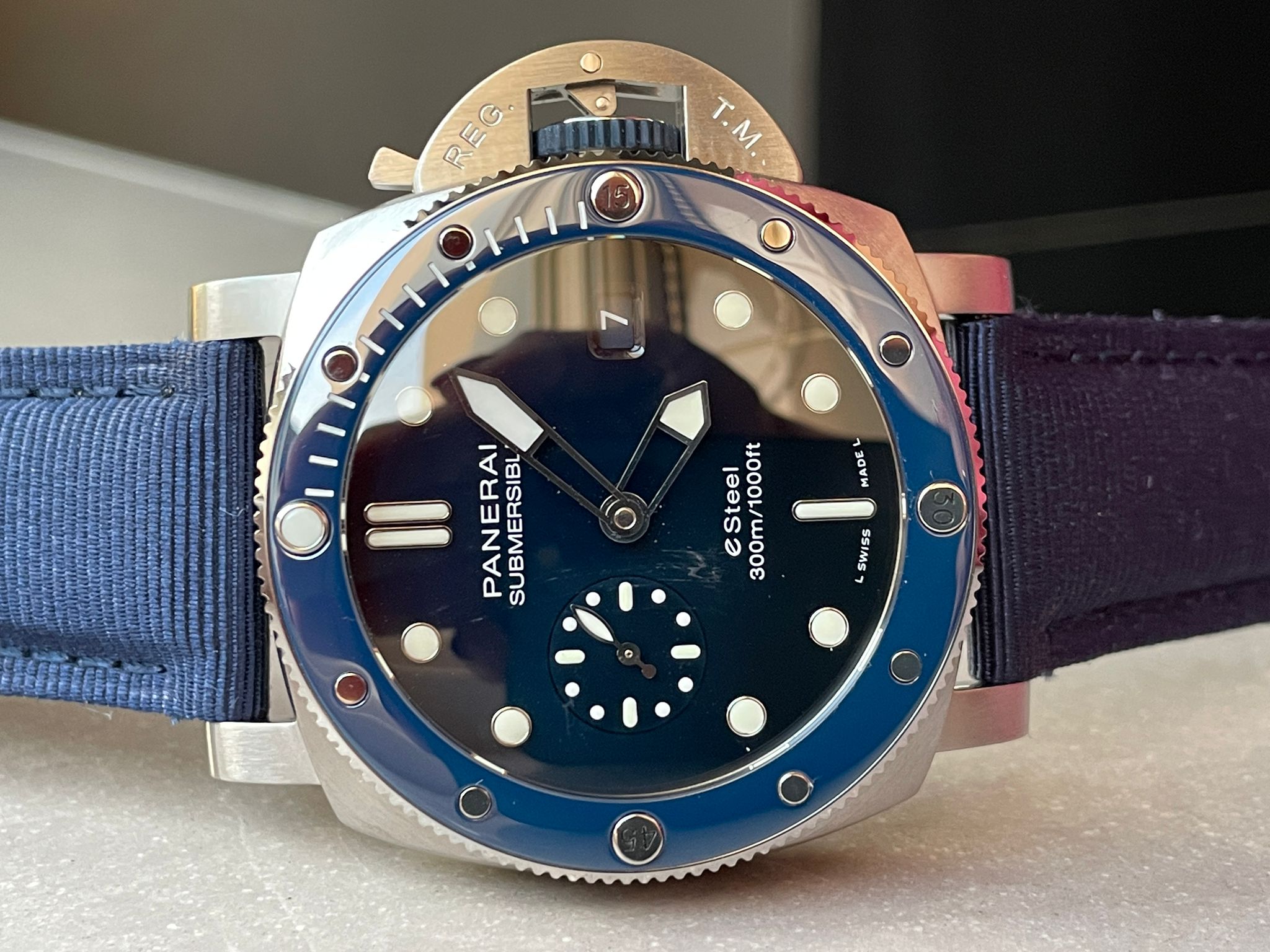 PAM1289 Y SBF 1:1 BEST EDITION BLUE DIAL ON BLUE NYLON STRAP P900 - Image 11