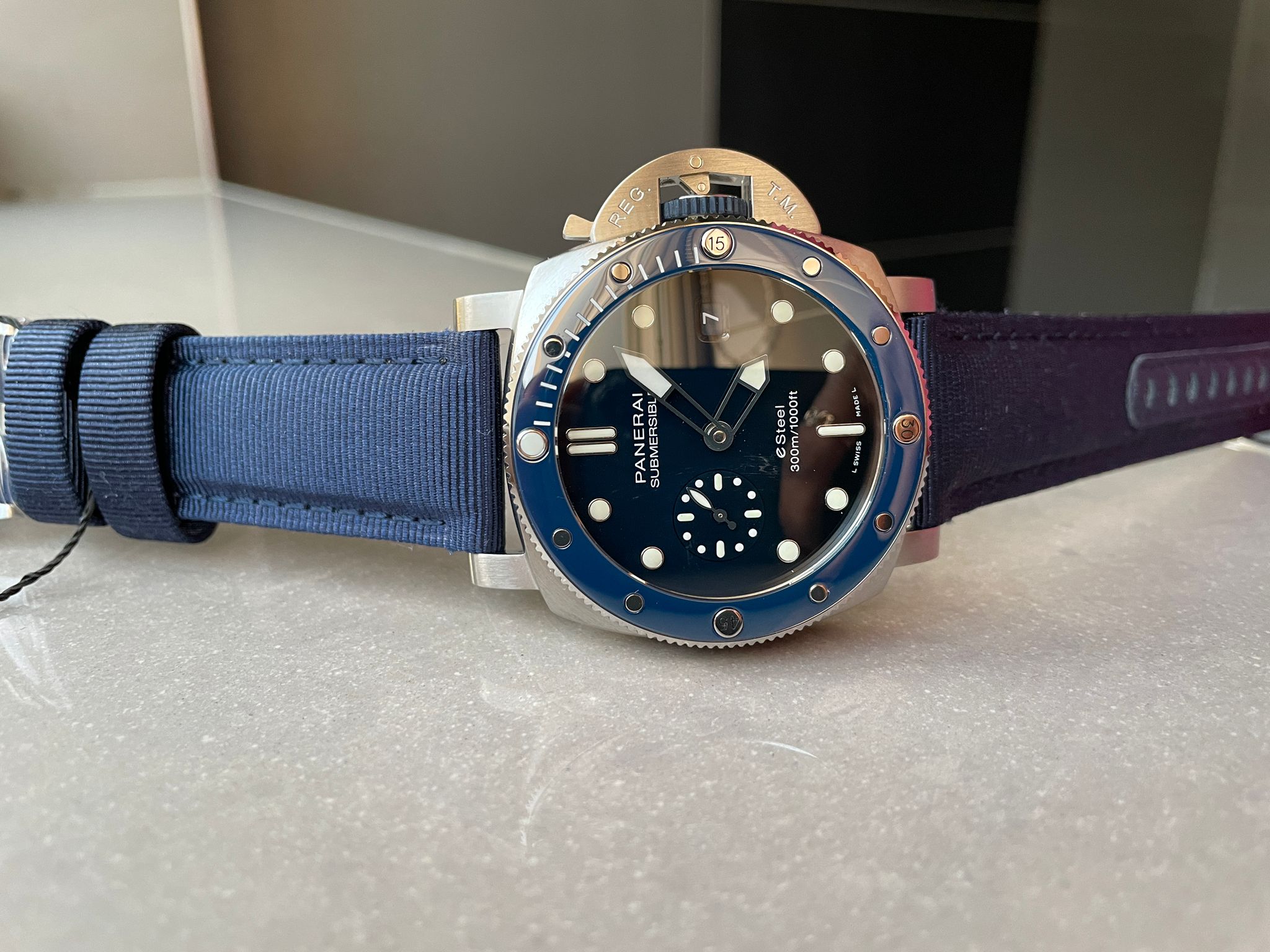 PAM1289 Y SBF 1:1 BEST EDITION BLUE DIAL ON BLUE NYLON STRAP P900 - Image 12