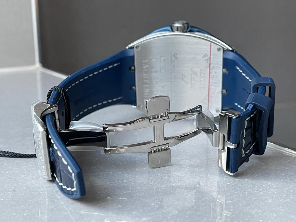 Vanguard V45 Full Paved Diamonds ZF 1:1 Best Edition Blue Textured Crystal Markers Dial on Blue Gummy Strap MIYOTA 9015 - Image 7