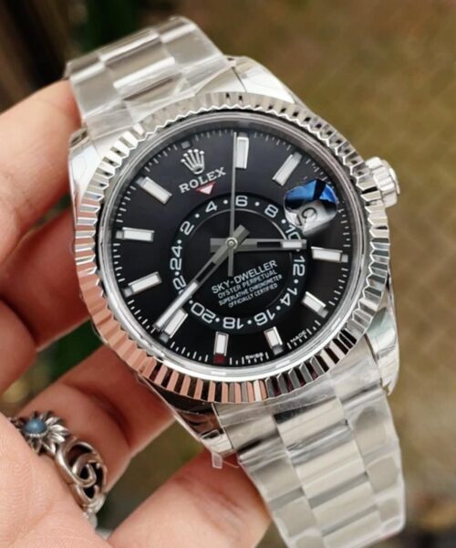 Sky-Dweller 326934 SS Noob 1:1 Best Edition Black Dial on SS Bracelet A23J