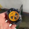 Chronomat 44mm Blacksteel GF 1:1 Special Edition Yellow Dial on Black Rubber Strap A7750