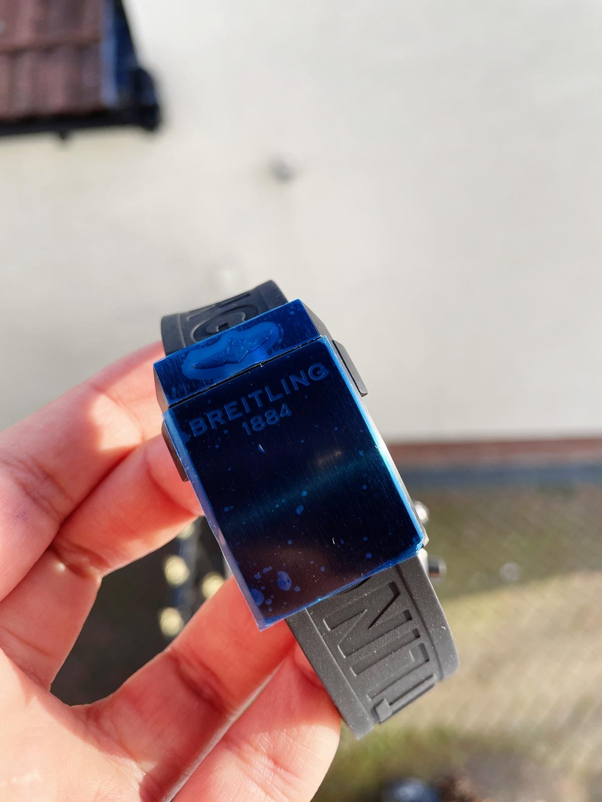 Chronomat 44mm Blacksteel GF 1:1 Special Edition Yellow Dial on Black Rubber Strap A7750 - Image 9