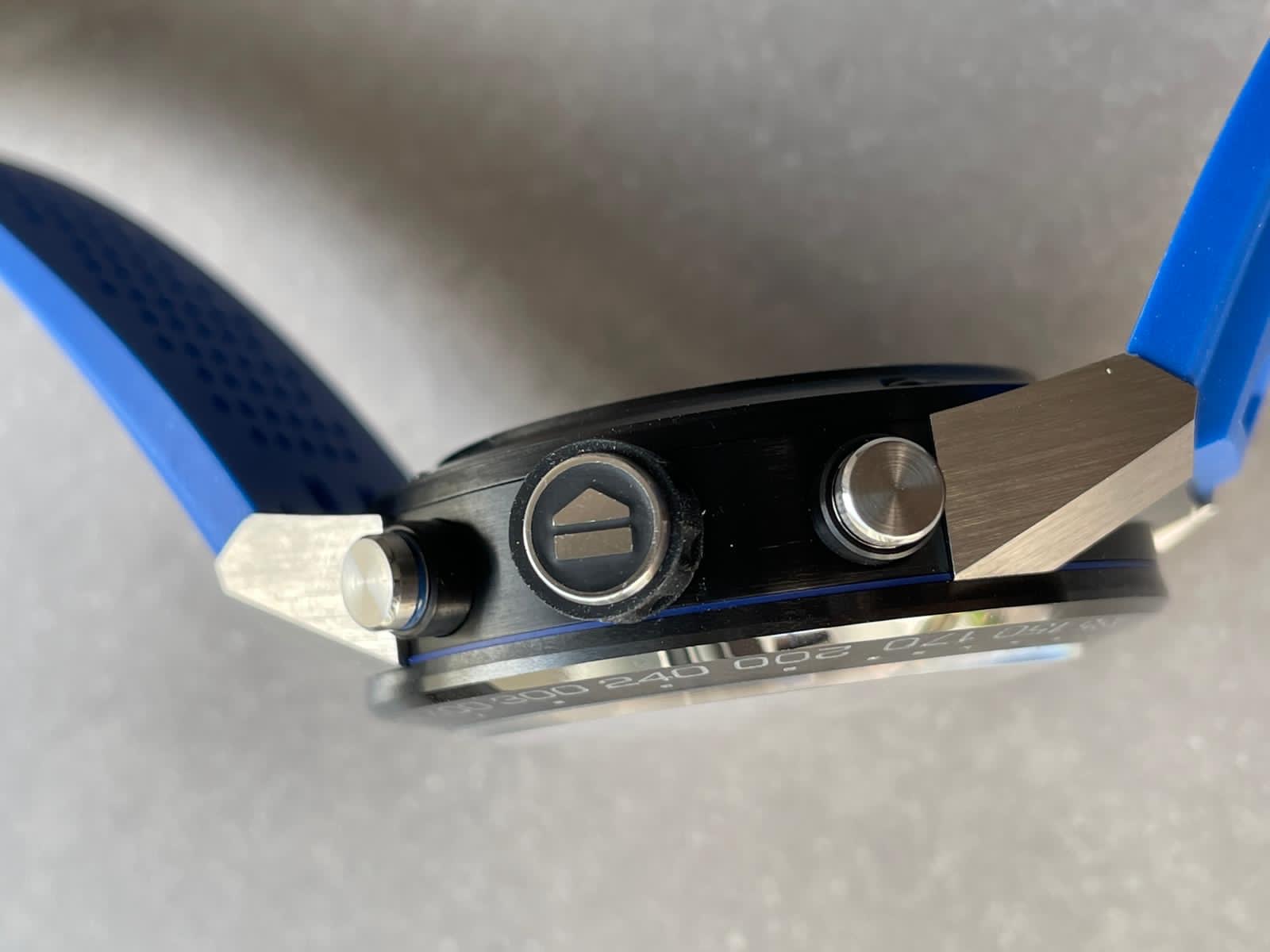 Calibre Heuer 01 Chrono SS/PVD XF 1:1 Best Edition Skeleton Dial Blue Hand on Blue Rubber Strap A1887 - Image 5