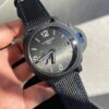 PAM1176 REAL CERAMIC V2 VSF 1:1 BLACK DIAL ON BLUE TEXTILE STRAP P9010