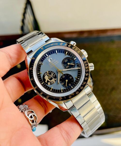 Speedmaster 50th Anniversary of APOLLO 11 The Moon Landing OMF Best Edition on SS Bracelet Manual Winding Chrono Movement