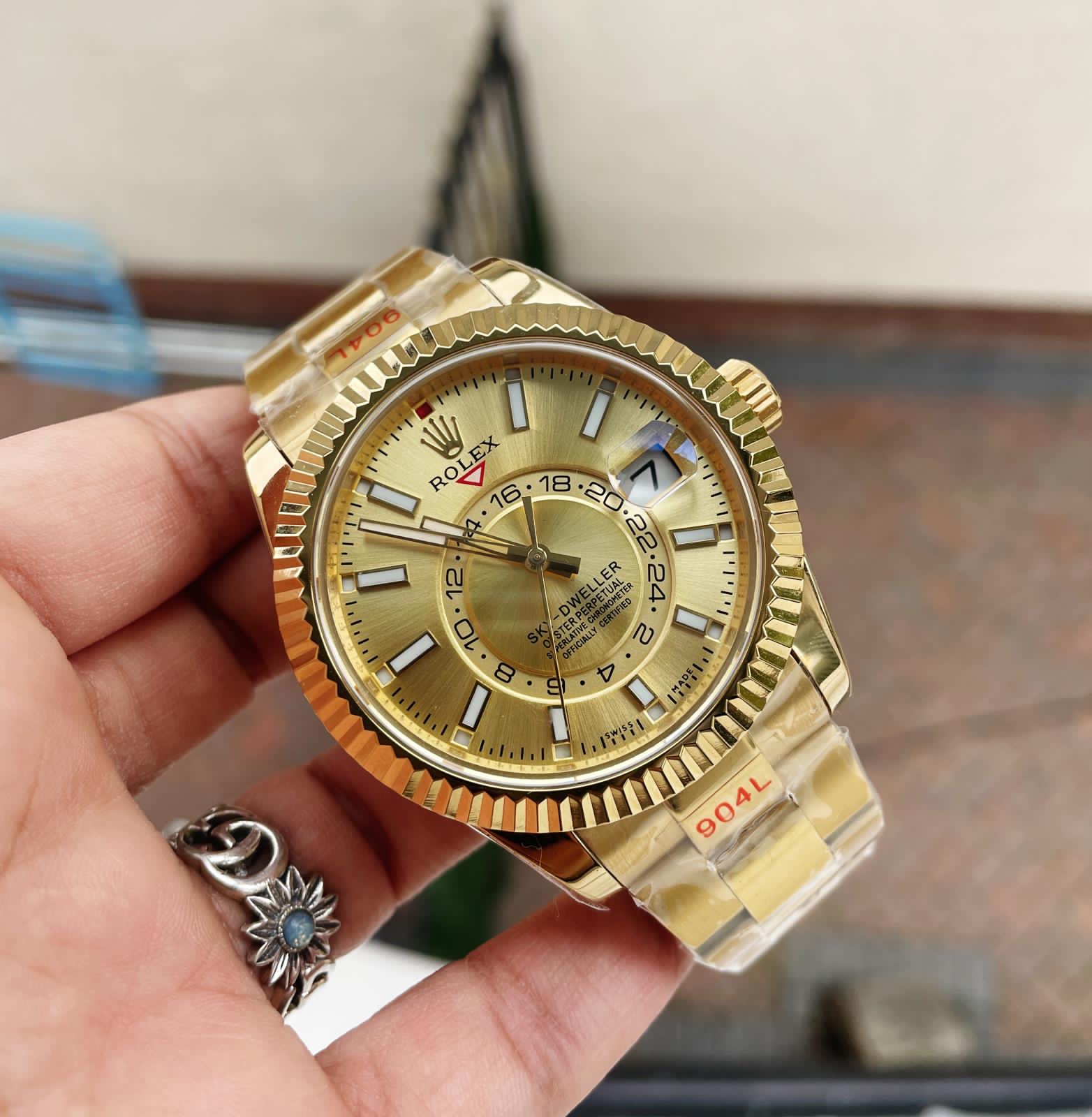 Sky-Dweller 326934 SS Noob 1:1 Best Edition Gold Dial on Gold plated SS Bracelet A23J £330.00