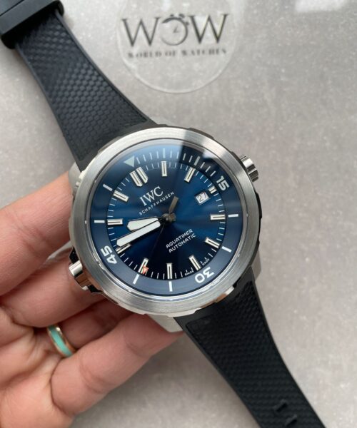 Aquatimer SS IW3290 V6SF 1:1 Best Edition Blue Dial on rubber Bracelet A2892