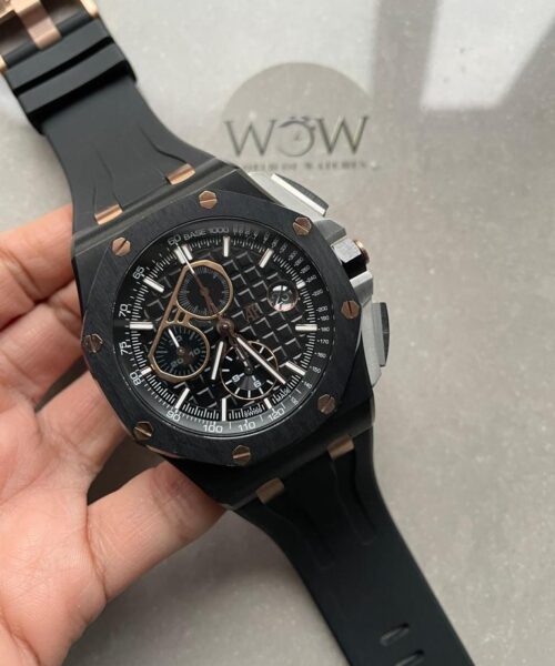 Royal Oak Offshore Chronograph CER Black Dial on Rubber Strap APF A3126 Mod