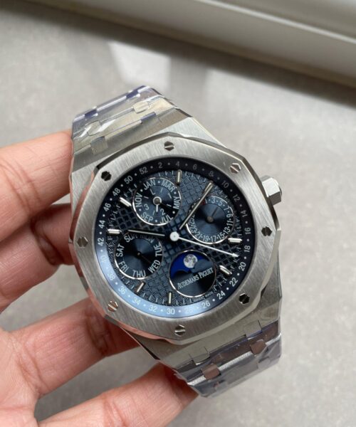 Royal Oak 41mm Perpetual Calendar 26574 SS APSF1:1 Best Edition Blue Dial on SS Bracelet A5134