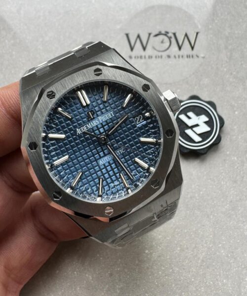 Royal Oak 37mm 15450 SS ZF 1:1 Best Edition Blue Textured Dial on SS Bracelet SA3120 Super Clone