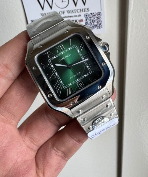 Santos 40mm SS BVF 1:1 Best Edition Green Dial on SS SmartLinks Bracelet MIYOTA 9015