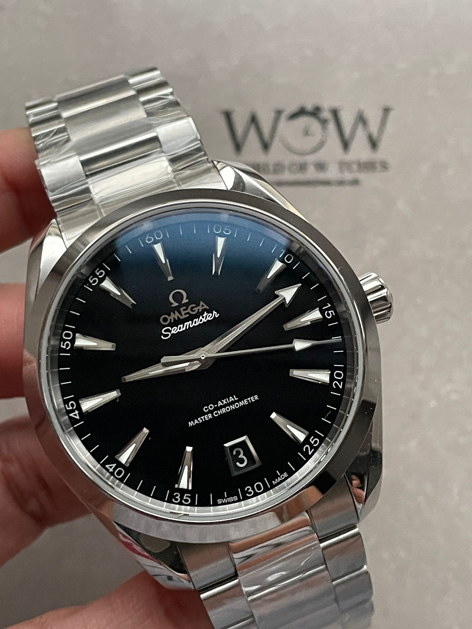 AQUA TERRA 150M MASTER CHRONOMETERS VSF 1:1 BEST EDITION BLACK DIAL SS HAND ON SS BRACELET A8900 SUPER CLONE - Image 3