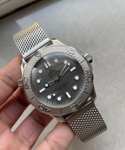 Seamaster 300M 42mm Titanium Bezel SS VSF Best Edition Gray Dial On SS Mesh Bracelet A8806