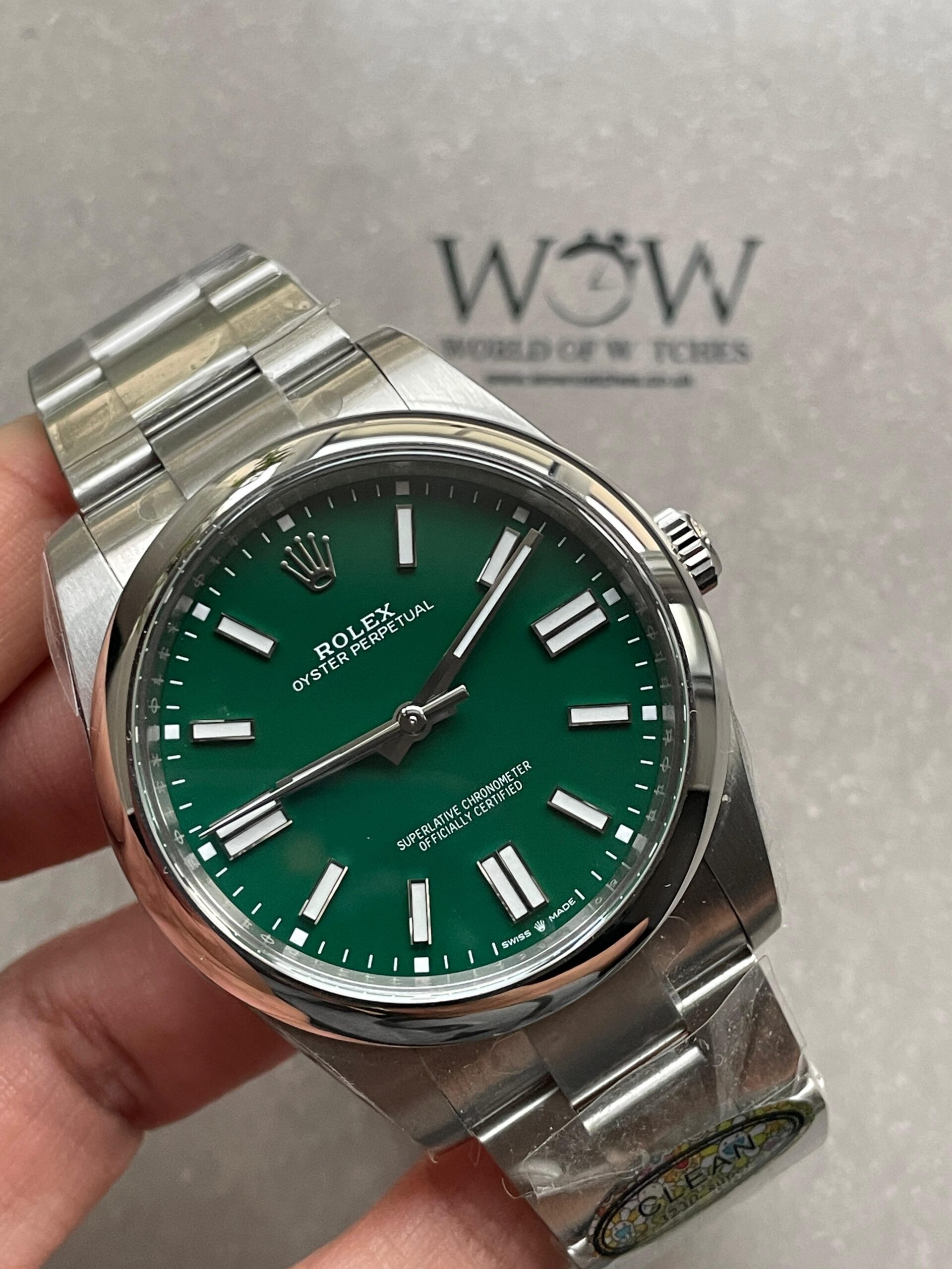 Oyster Perpetual 124300 41mm 904L Clean 1:1 Best Edition Green Dial On SS Bracelet VR3230 - Image 2