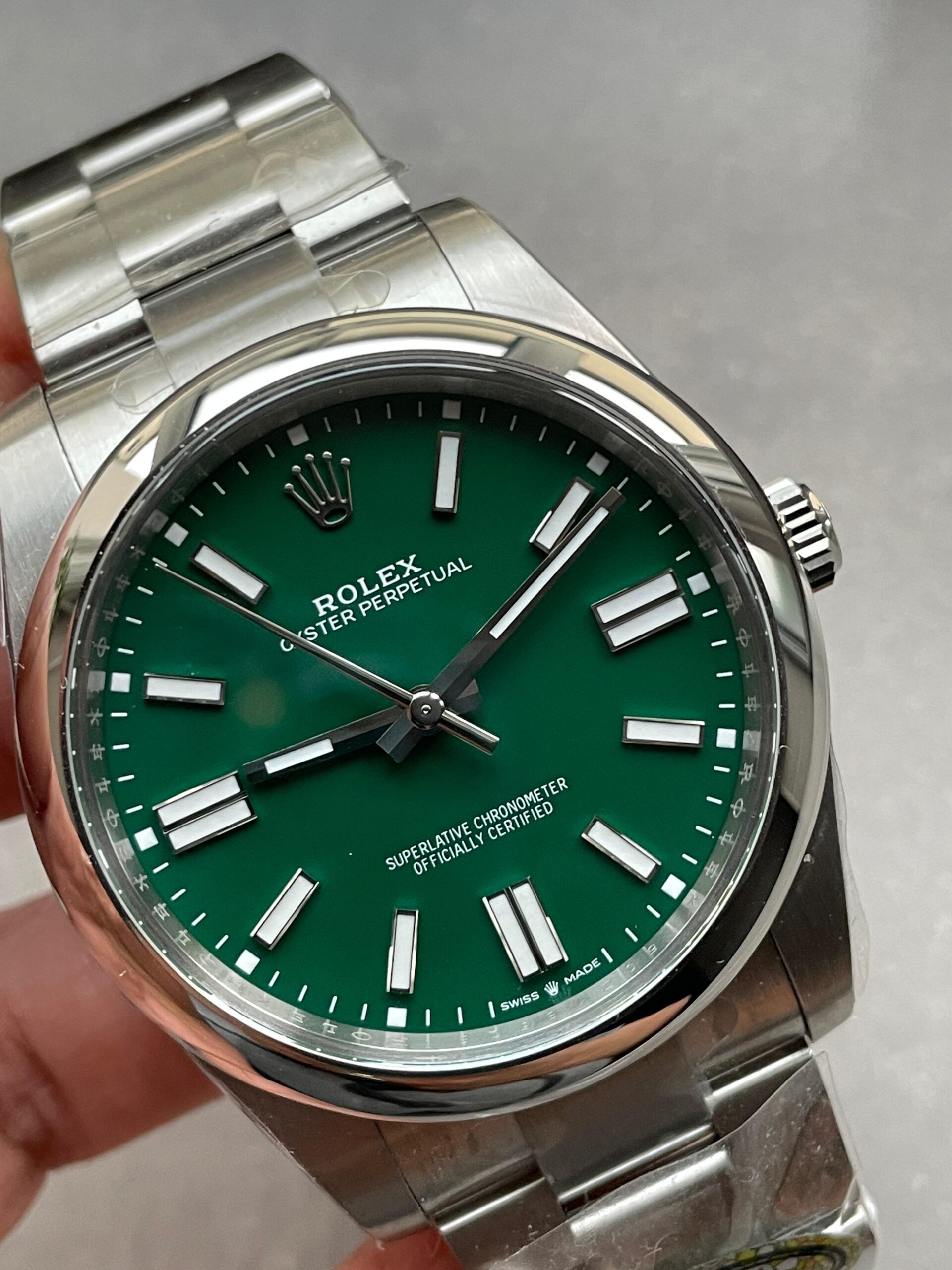 Oyster Perpetual 124300 41mm 904L Clean 1:1 Best Edition Green Dial On SS Bracelet VR3230 - Image 5