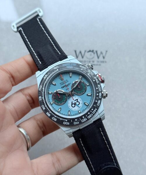 Daytona DIW Porsche 911 S/T White Carbon SOp NIC 1:1 Best Edition Blue Dial on Black Nylon Strap SA4130