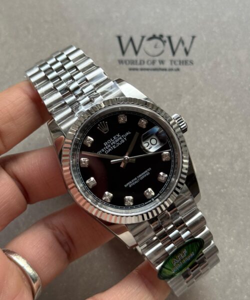 DateJust 36 SS 126233 ARF 1:1 Best Edition Black Diamonds Dial on Jubilee Bracelet SH3235