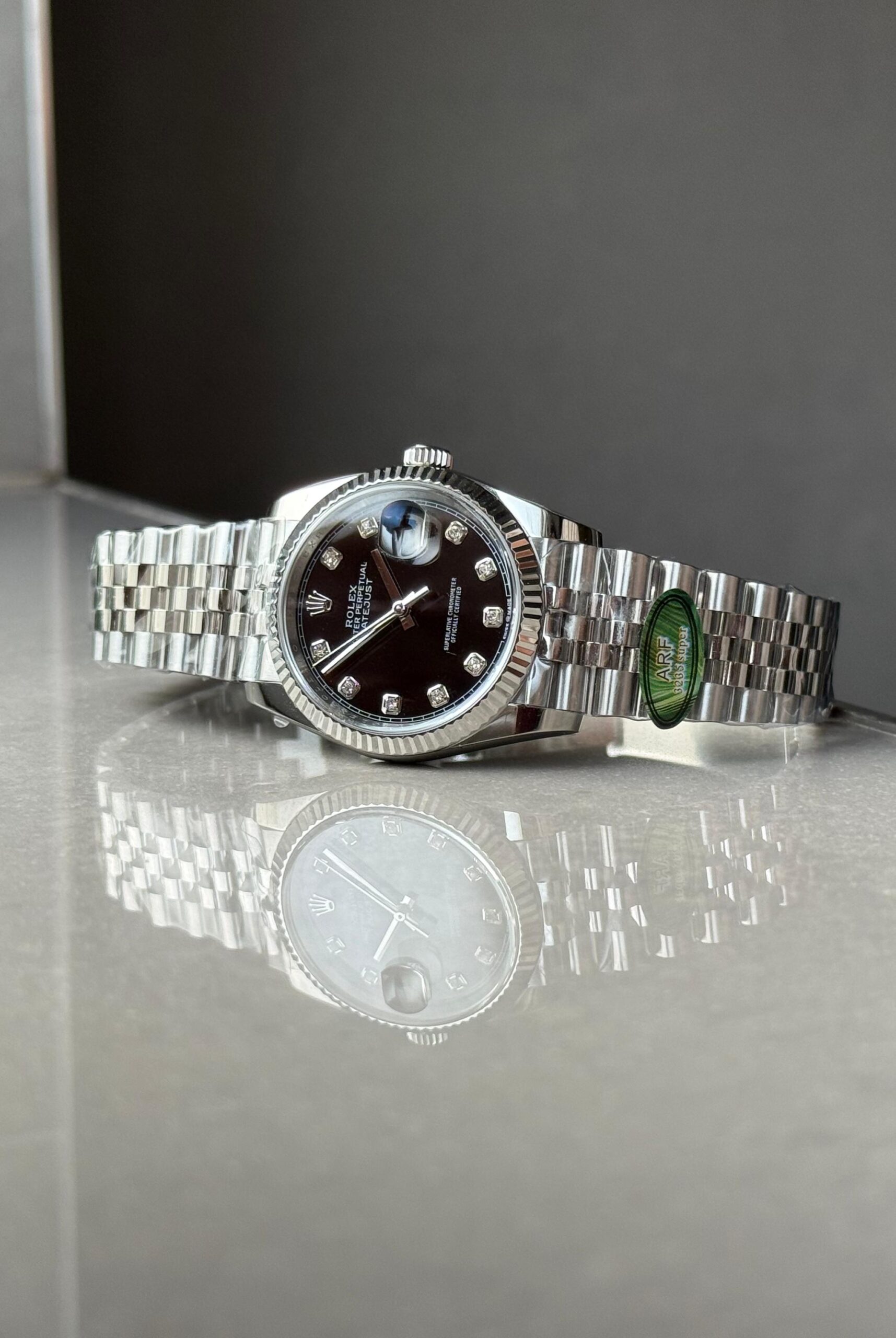 DateJust 36 SS 126233 ARF 1:1 Best Edition Black Diamonds Dial on Jubilee Bracelet SH3235 - Image 6