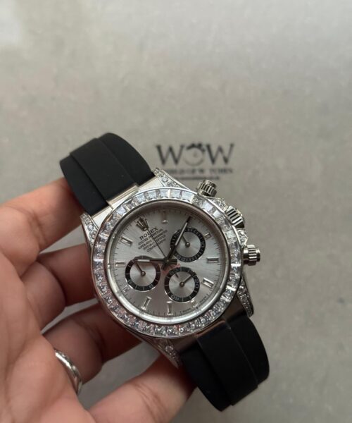 daytona custom daytona 4131  moissanite diamond dial oysterflex barcelet