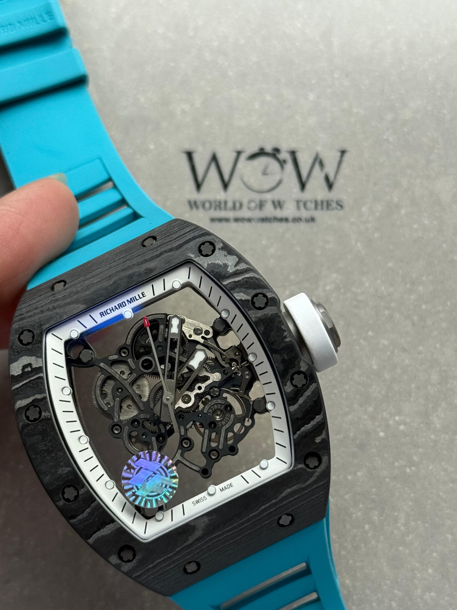 RM055 NTPT ZF 1:1 Best Edition ' bubba watson ' black carbon Bezel Blue Rubber Strap RMUL2 - Image 3