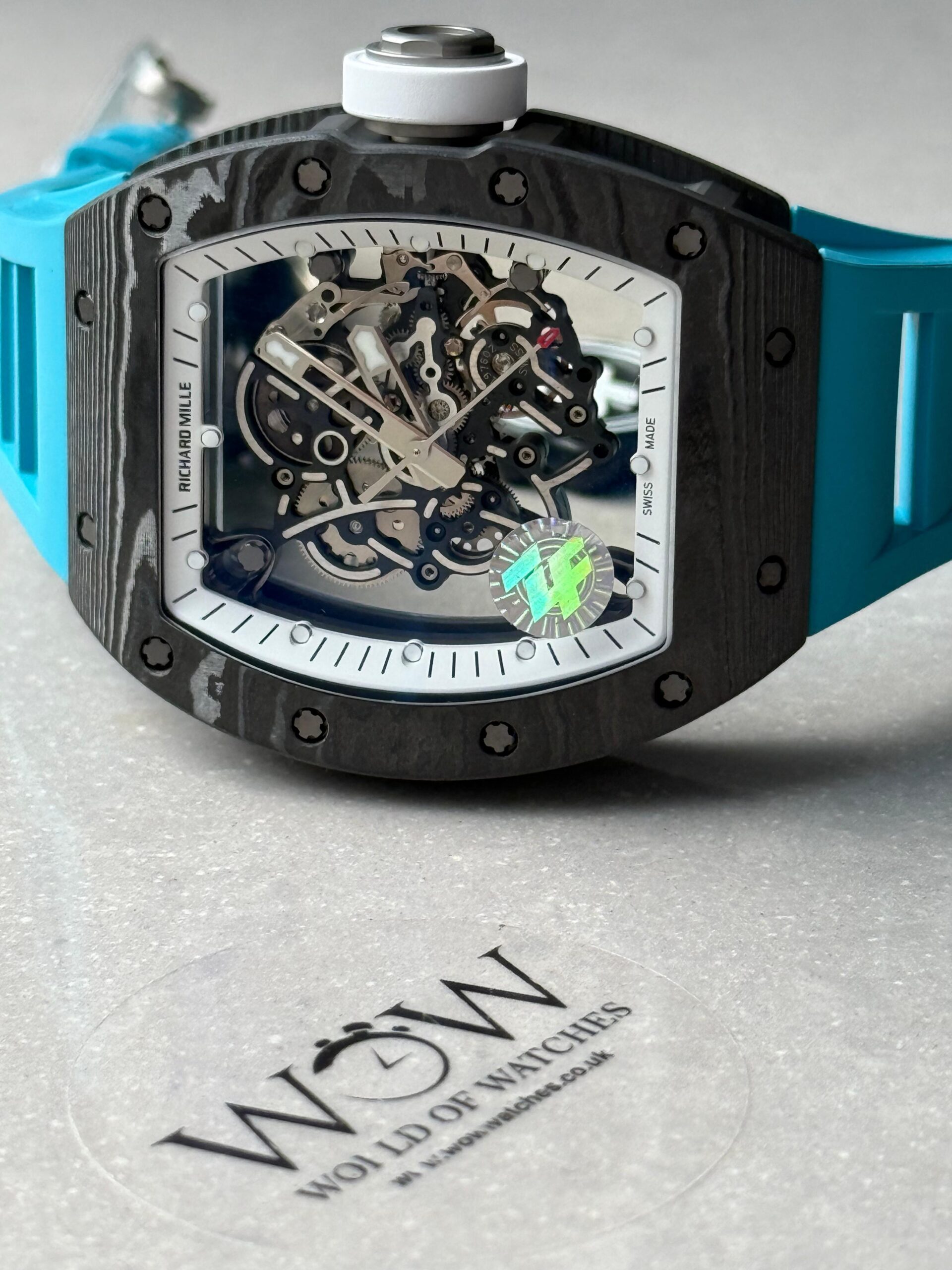 RM055 NTPT ZF 1:1 Best Edition ' bubba watson ' black carbon Bezel Blue Rubber Strap RMUL2 - Image 10