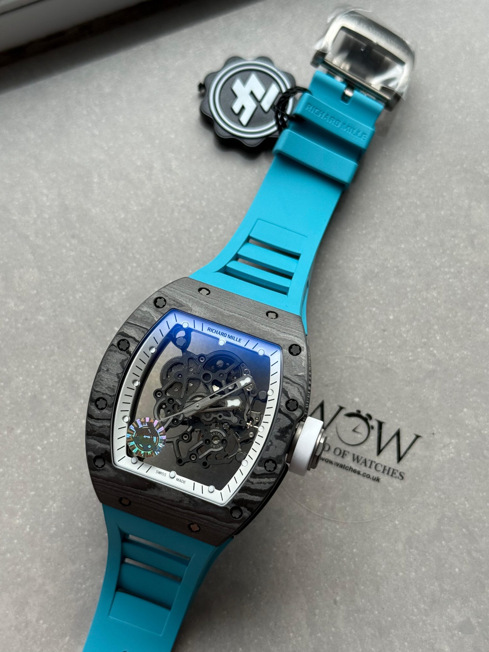 RM055 NTPT ZF 1:1 Best Edition ' bubba watson ' black carbon Bezel Blue Rubber Strap RMUL2 - Image 6