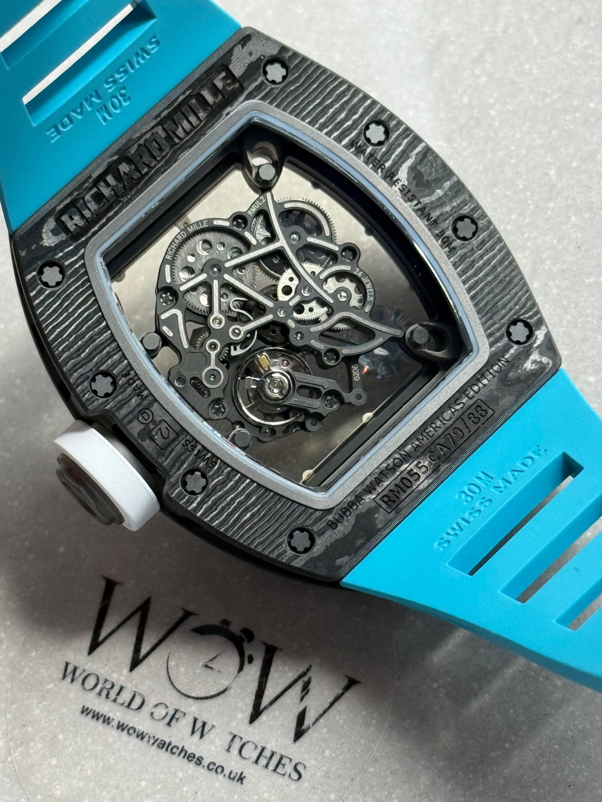 RM055 NTPT ZF 1:1 Best Edition ' bubba watson ' black carbon Bezel Blue Rubber Strap RMUL2 - Image 5