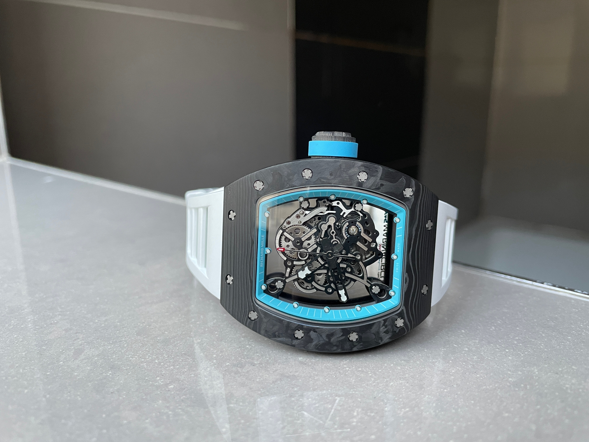 RM055 Real NTPT KVF 1:1 Best Edition Skeleton Dial on White Rubber Strap SEIKO Movement - Image 4