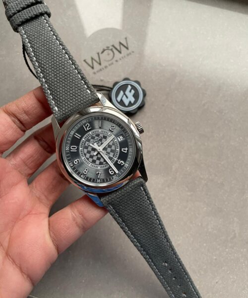 Calatrava 6007A-001 SS ZF 1:1 Best Edition Grey Dial on Grey Leather Strap A324CS