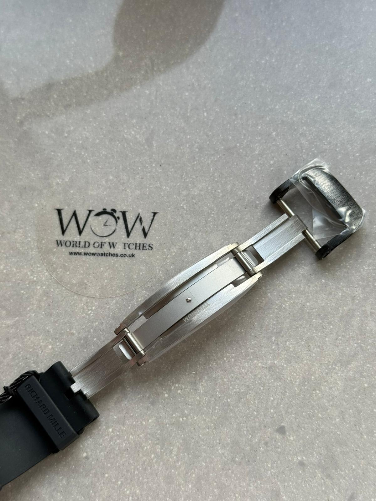 RM055 Black Ceramic ZF 1:1 Best Edition on Black/White Inner Bezel on Shark Rubber Strap RMUL2 - Image 14