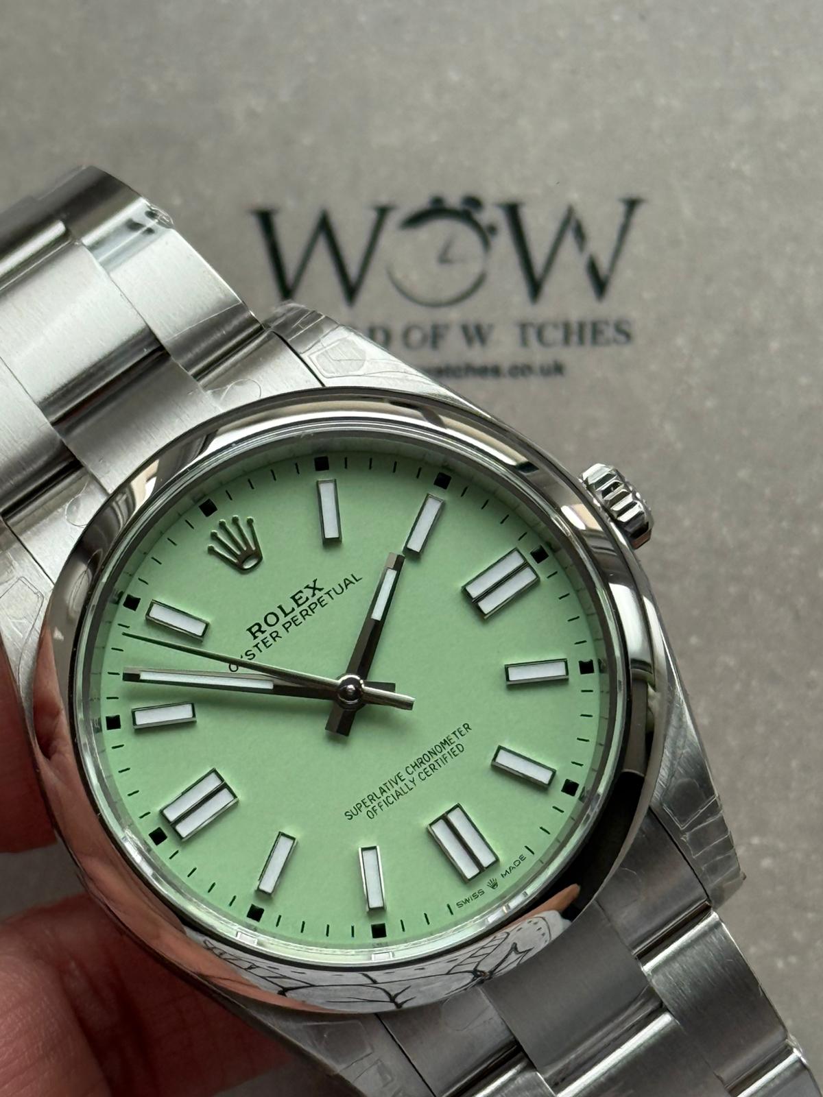 Oyster Perpetual 124300 41mm VSF 1:1 Best Edition 904L Steel Pistachio green Dial VS3235 - Image 2