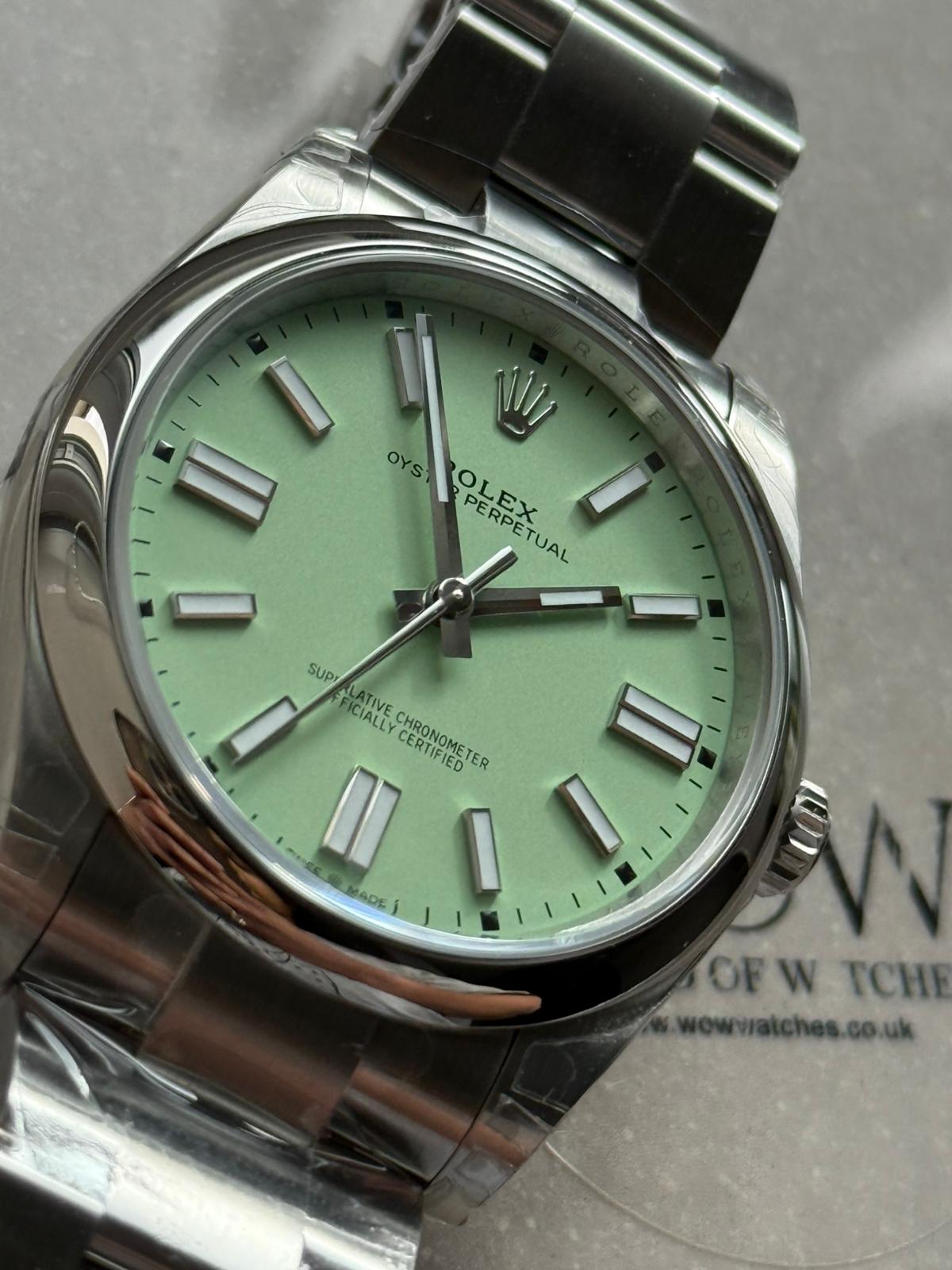 Oyster Perpetual 124300 41mm VSF 1:1 Best Edition 904L Steel Pistachio green Dial VS3235 - Image 4