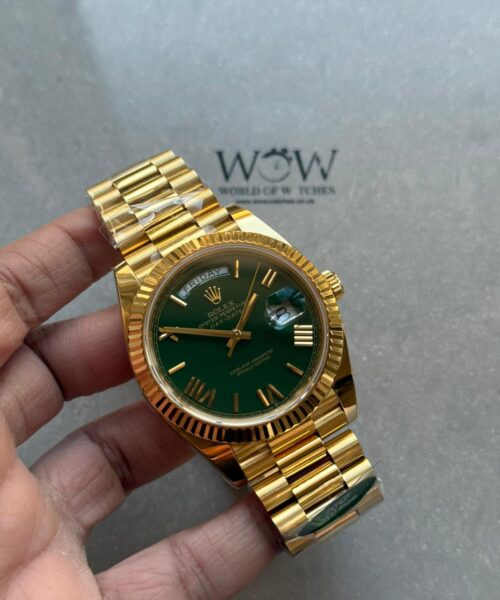 Day Date 40 RG 228235 ARF 1:1 Best Edition Green Roman Dial on President Bracelet VR3255 (Gain Weight)