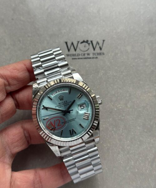 DayDate 40 228239 VSF 1:1 Best Edition Ice Blue Roman Dial on President Bracelet VS3255 V2