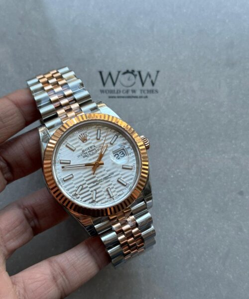 DateJust 41 126333 904L SS VSF 1:1 Best Edition RG motif Textured white Dial on Jubilee Bracelet VS3235