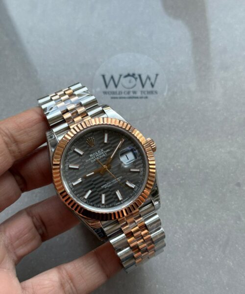 DateJust 41 126333 904L SS VSF 1:1 Best Edition RG motif Textured black grey Dial on Jubilee Bracelet VS3235