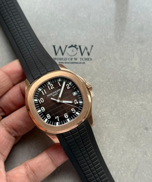 Aquanaut 5168G 42mm SS DDF 1:1 Best Edition Brown Dial on Black Rubber Strap DD330 (Weighted)