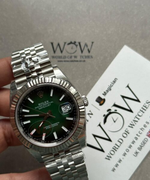 DateJust 41 126334 904L SS VSF 1:1 Best Edition Ombre green Stick Dial on Jubilee Bracelet VS3235 V2 (133g)