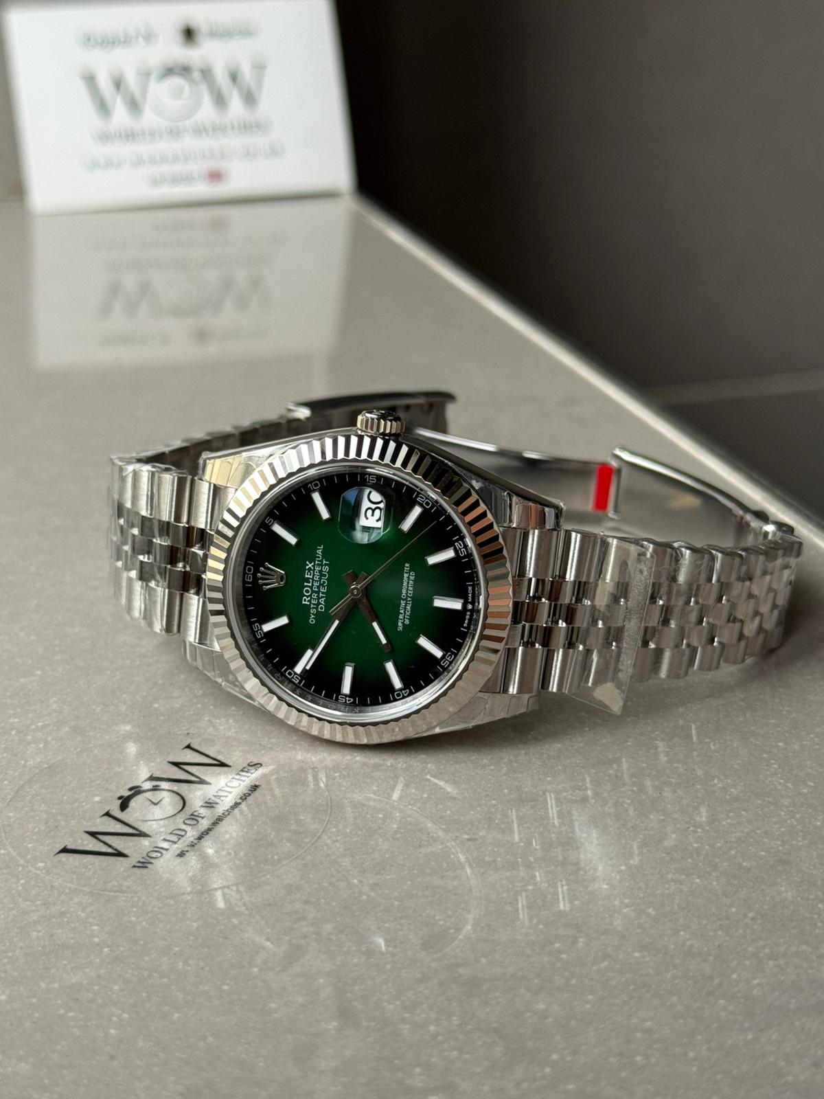 DateJust 41 126334 904L SS VSF 1:1 Best Edition Ombre green Stick Dial on Jubilee Bracelet VS3235 V2 (133g) - Image 8