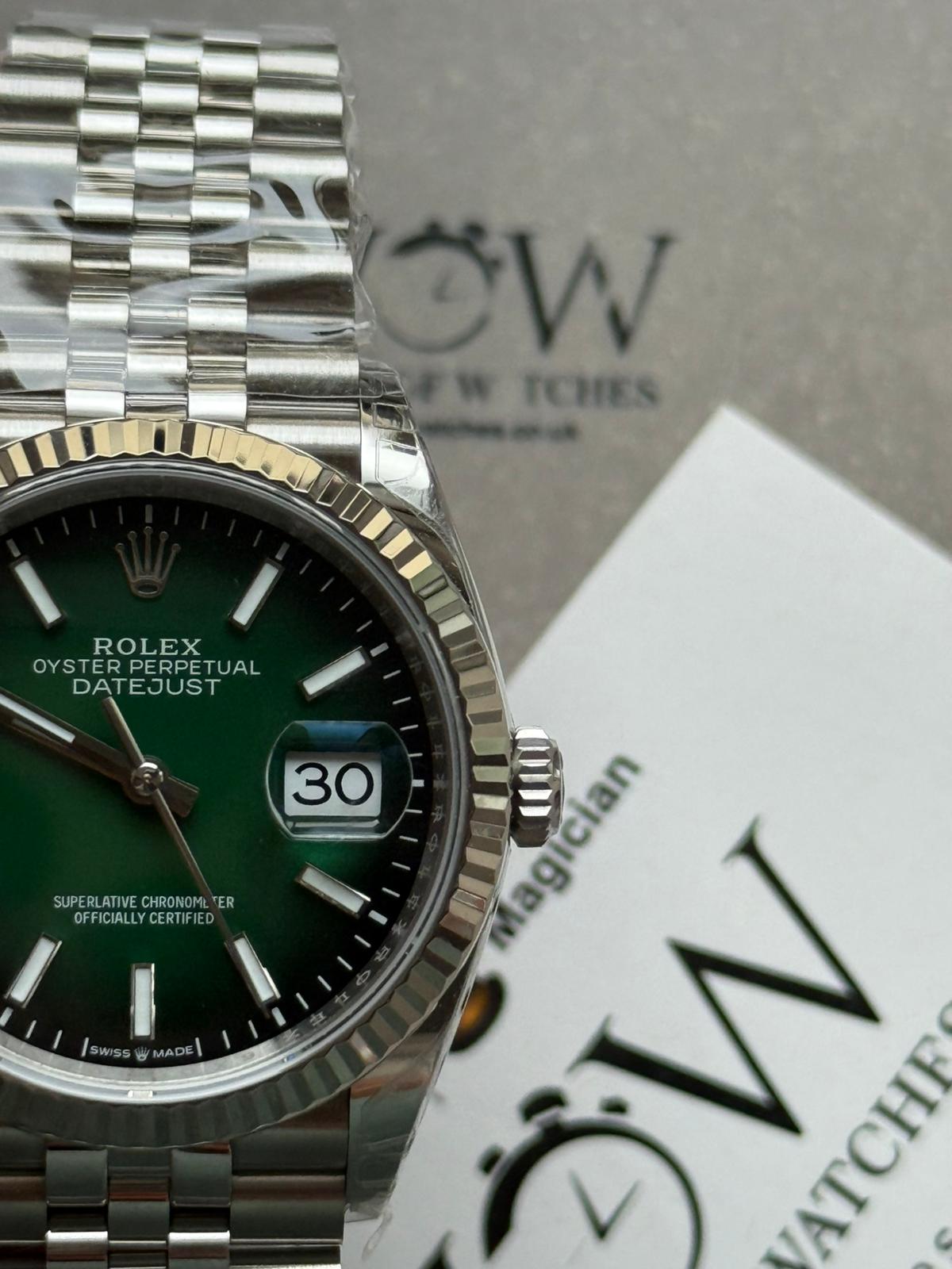 DateJust 36 126334 904L SS VSF 1:1 Best Edition Ombre green Dial on Jubilee Bracelet VS3235 V2 - Image 2