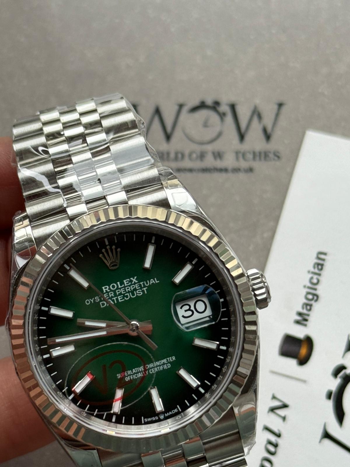 DateJust 36 126334 904L SS VSF 1:1 Best Edition Ombre green Dial on Jubilee Bracelet VS3235 V2 - Image 12