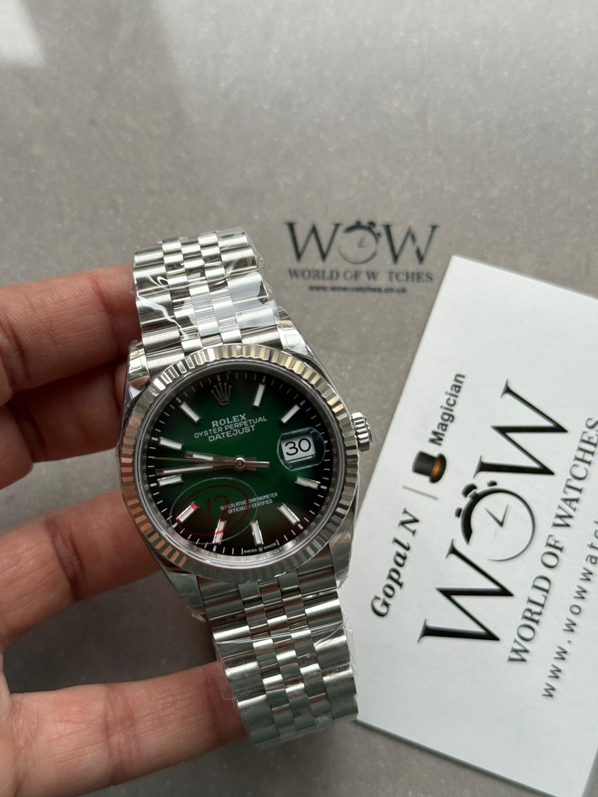 DateJust 36 126334 904L SS VSF 1:1 Best Edition Ombre green Dial on Jubilee Bracelet VS3235 V2