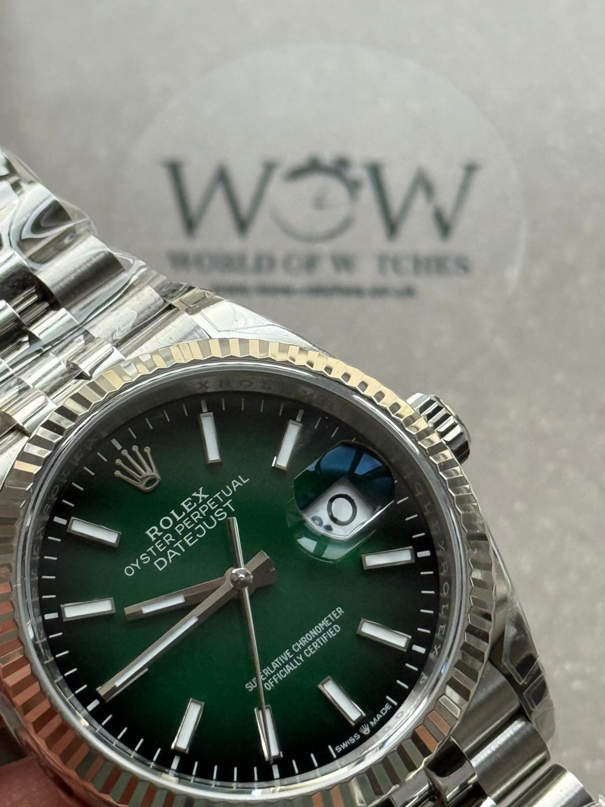 DateJust 36 126334 904L SS VSF 1:1 Best Edition Ombre green Dial on Jubilee Bracelet VS3235 V2 - Image 10