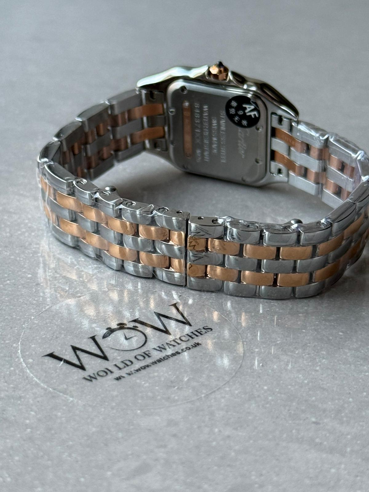 Panthère Ladies 27mm YG AF 1:1 Best Edition White MOP Dial Diamonds Bezel on YG Bracelet Ronda Quartz - Image 2
