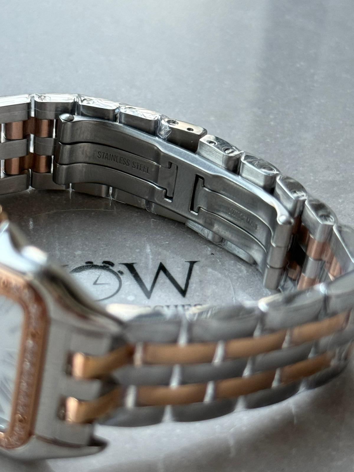 Panthère Ladies 27mm YG AF 1:1 Best Edition White MOP Dial Diamonds Bezel on YG Bracelet Ronda Quartz - Image 3